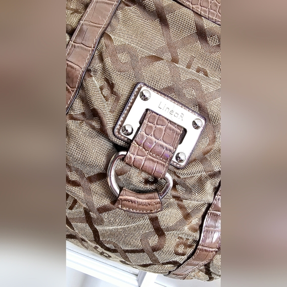 LineaR Handbag Boho Satchel Shoulder Bag Logo Chain Geometric Tapestry Purse - Picture 7 of 11